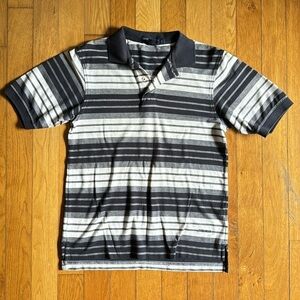 Daniel Cremieux Grey and White Striped Polo.  Sz S